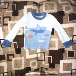 Elowel 2 years snug fit Shark Print Kids Shirt - Blue and White